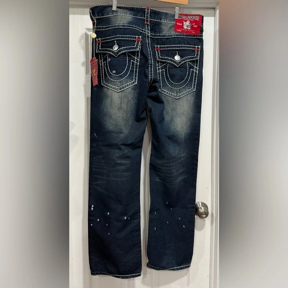 True Religion Dark Blue Distressed Jeans